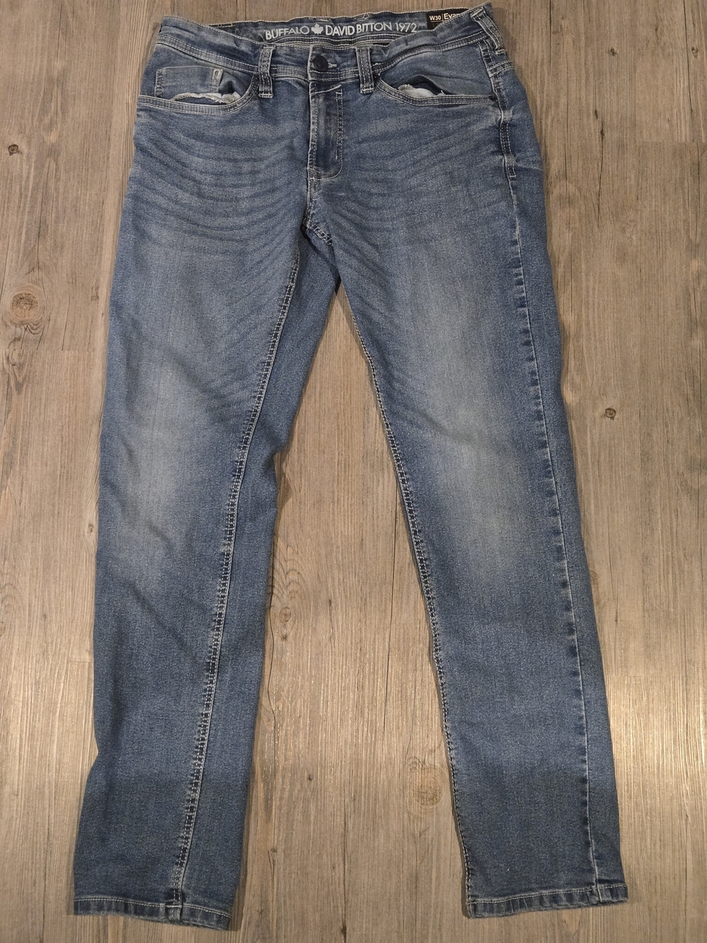 Buffalo David Bitton Slim Straight Light Wash Jeans
